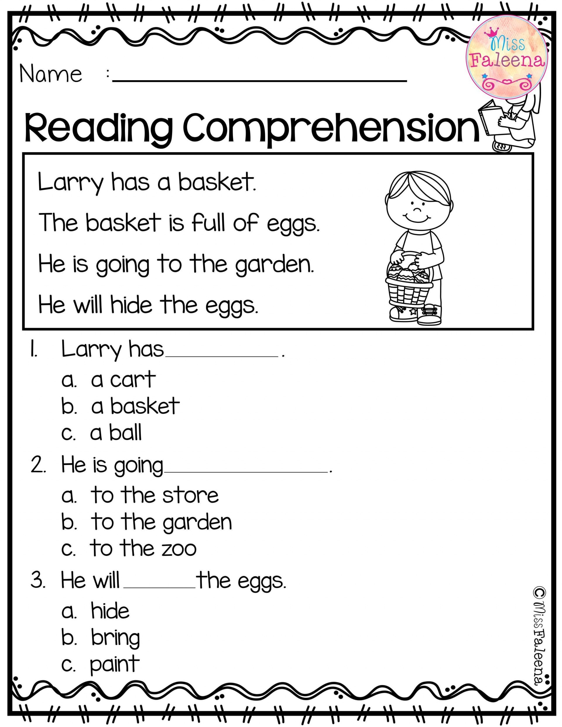 Printable Kindergarten Reading Worksheets