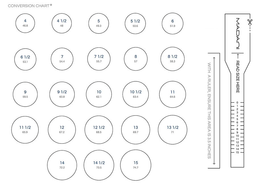 Printable Ring Size Ruler