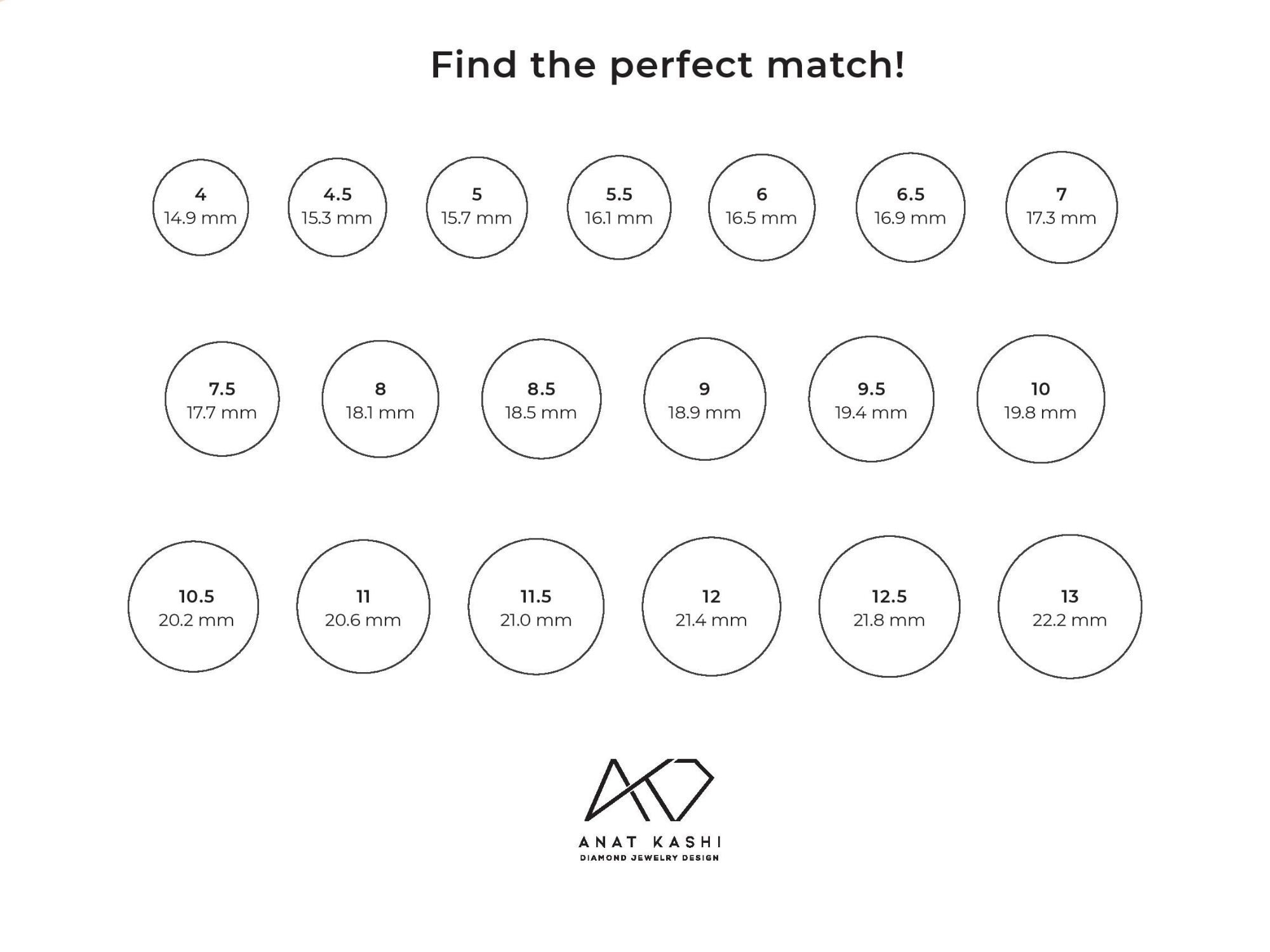 Printable Ring Size Template