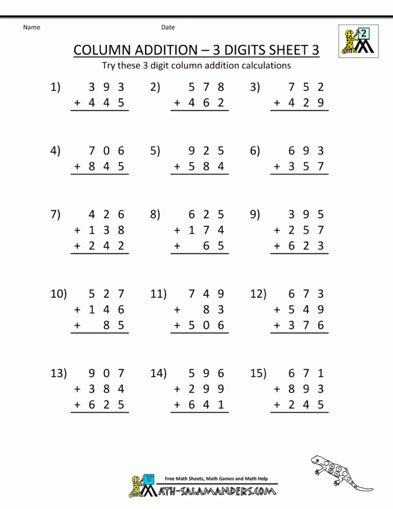 2Nd Grade Math Problems Printable
