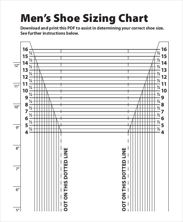 Printable Shoe Sizing Chart For Men