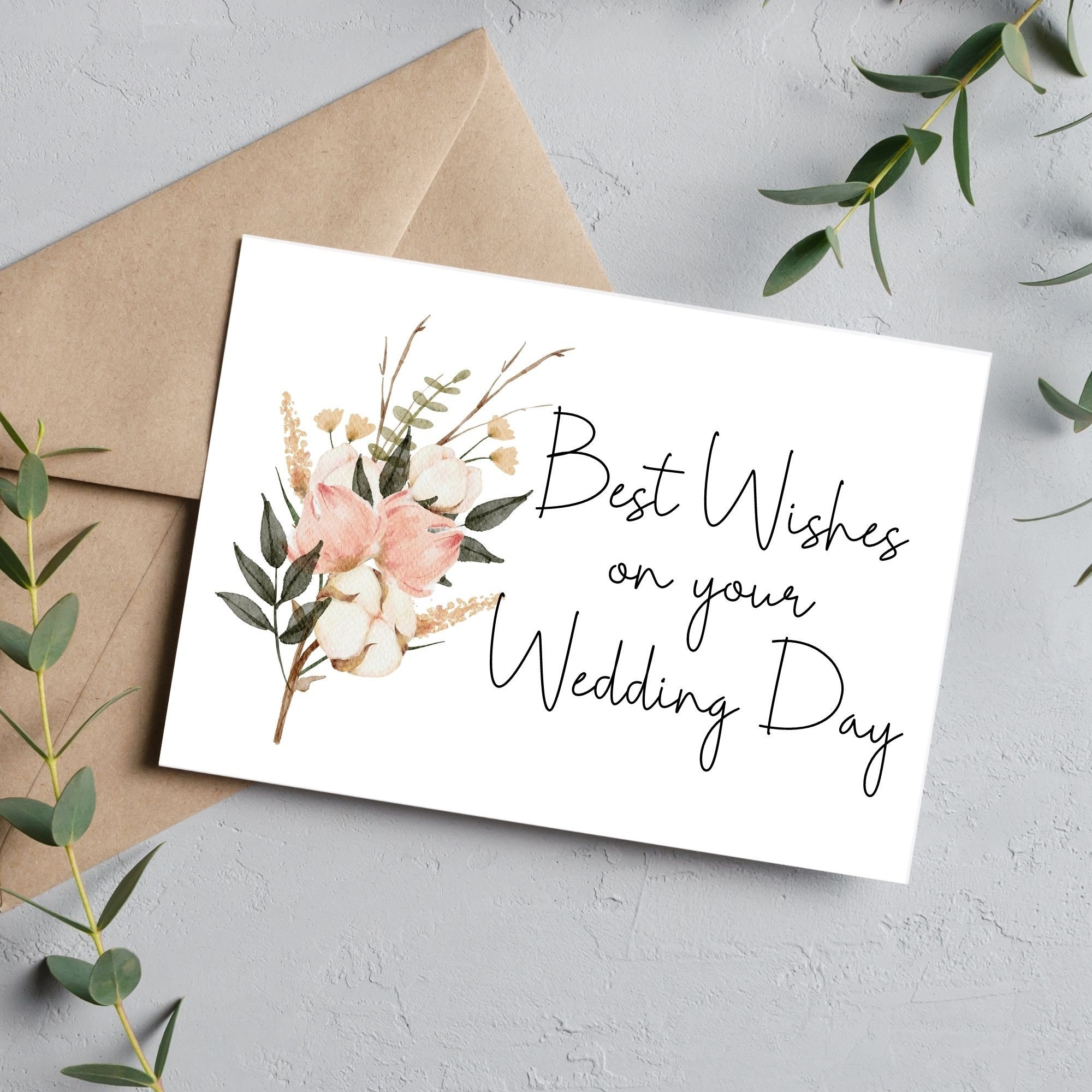 Printable Wedding Card Best Wishes On Your Wedding Instant Download 