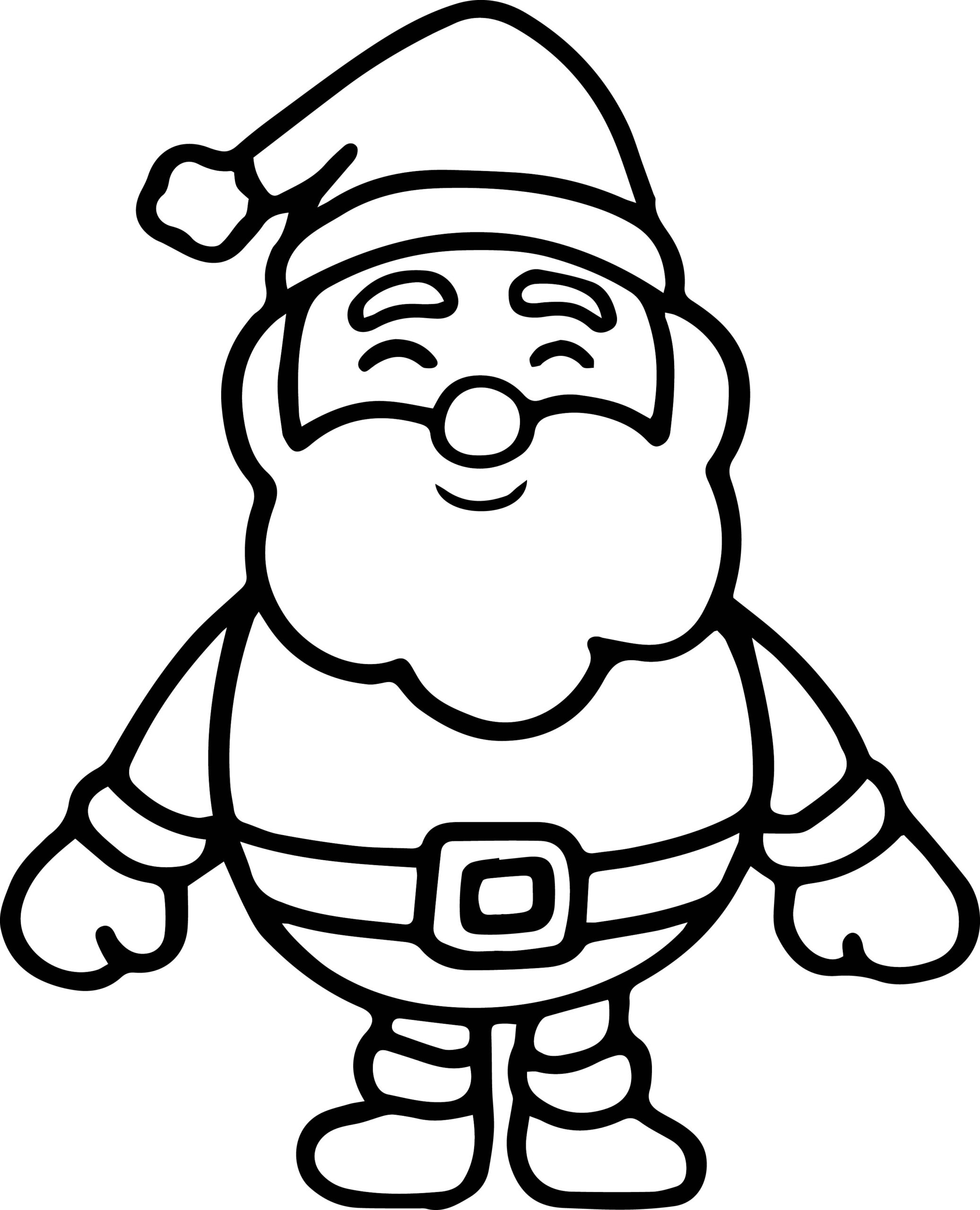 Santa Claus Very Cute Small Coloring Page Wecoloringpage