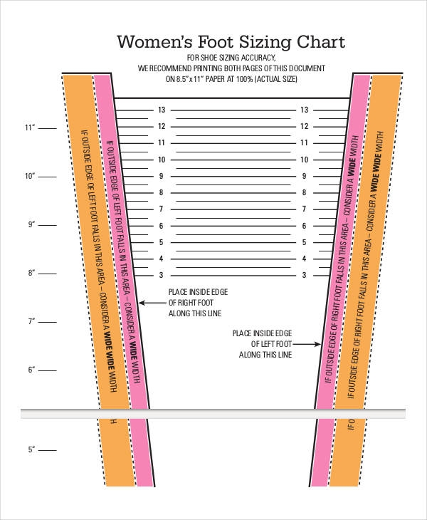 Shoe Sizing Template Printable