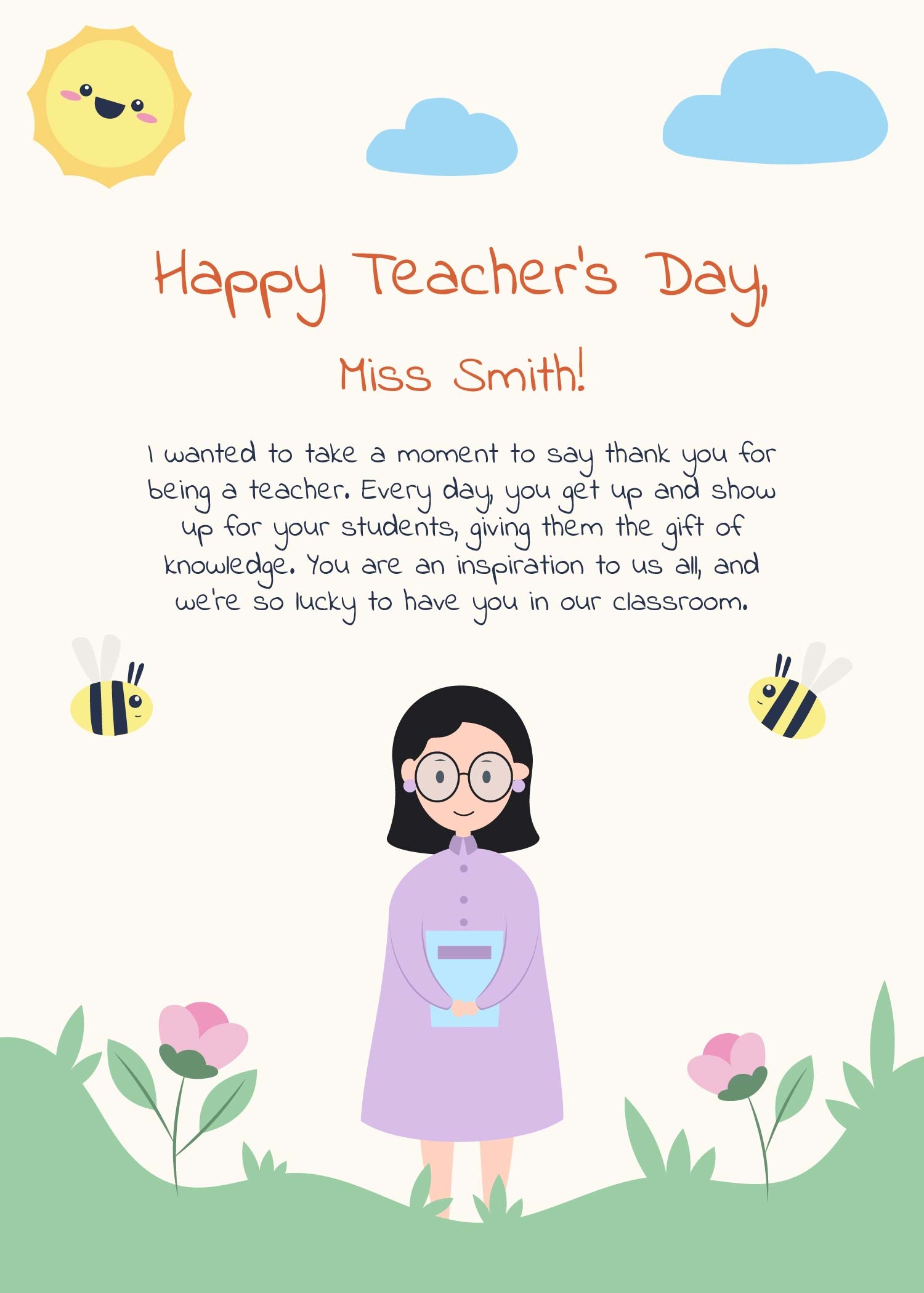 Teachers Day Card Printable Free Printable Free Templates