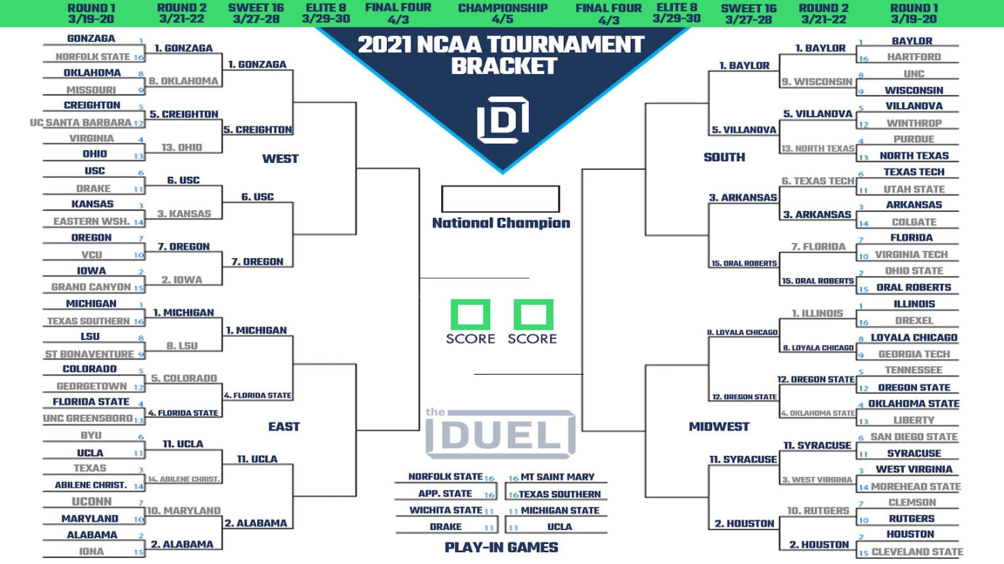 Updated March Madness Bracket For Sweet 16 Printable NCAA Tournament